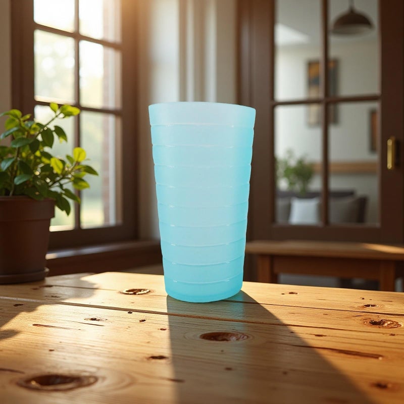 YUYUHUA 22-ounce Plastic Tumblers Unbreakable BPA Free Dishwasher Safe Set of 12 in Multicolors Reusable Drinking Cups - Image 3